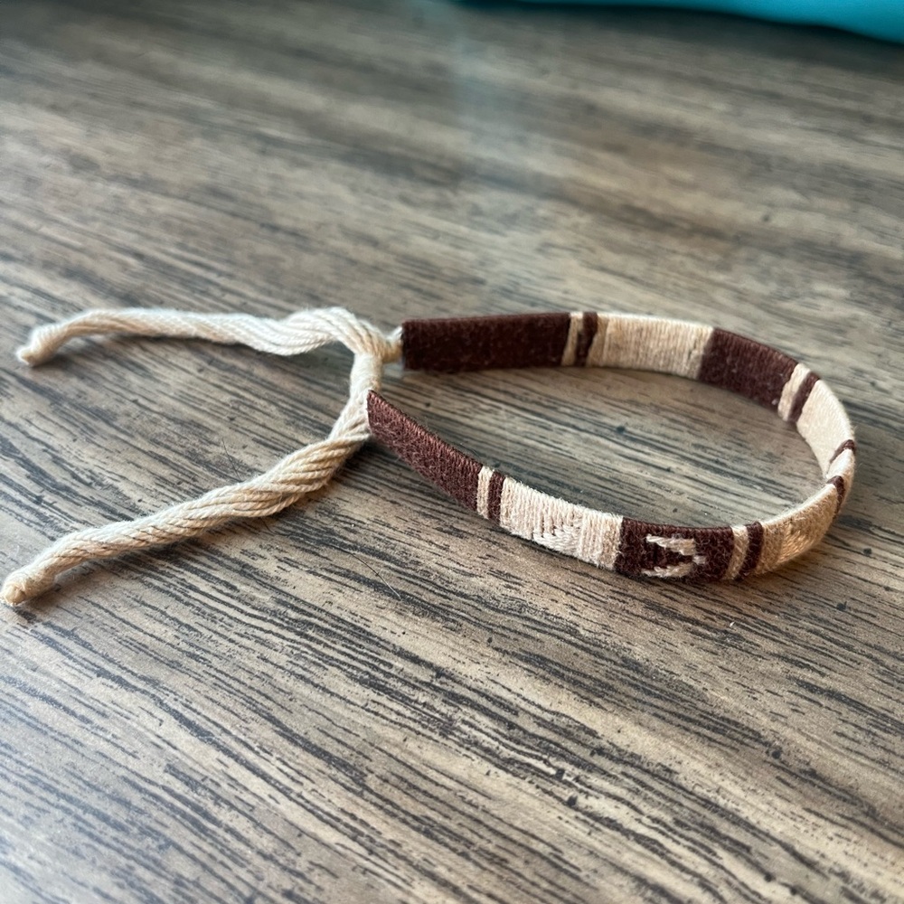 Brown and Cream Woven Bracelet